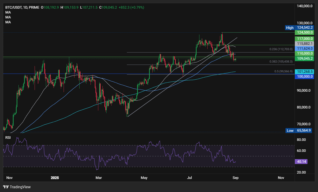 Bitcoin drops to 108k. Will seasonality, macro data, and whales fuel a deeper decline?&nbsp; - btcusd1 01092025