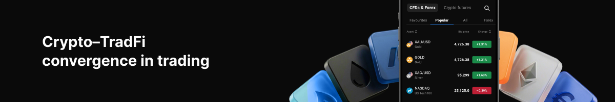 Expanding trading access and control across global markets Expanding trading access and control across global markets - Crypto–TradFi convergence in trading 1200x200