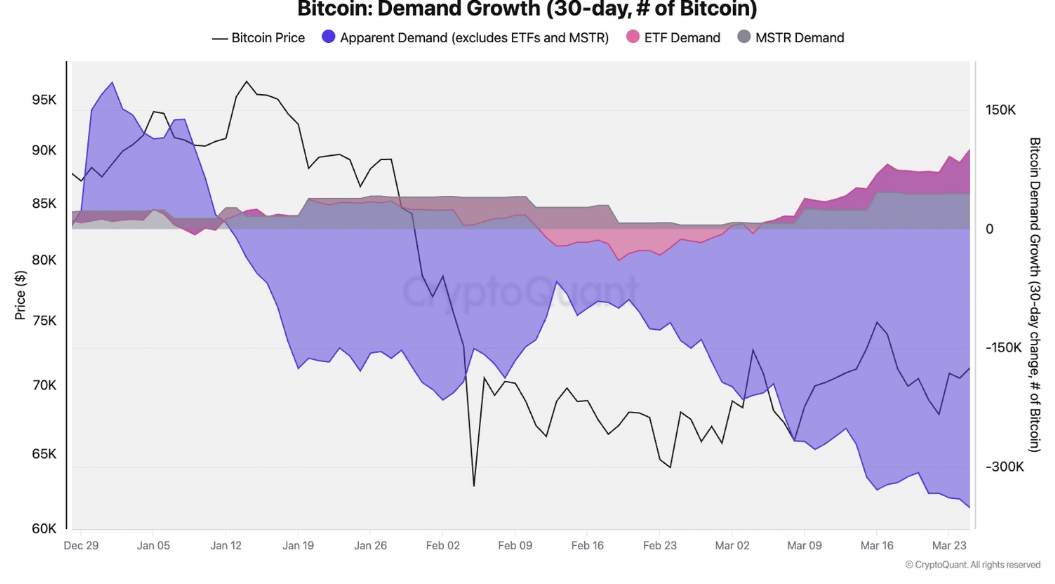 Bitcoin looks vulnerable as macro pressures mount and internal demand softens Bitcoin looks vulnerable as macro pressures mount and internal demand softens - btc demand growth